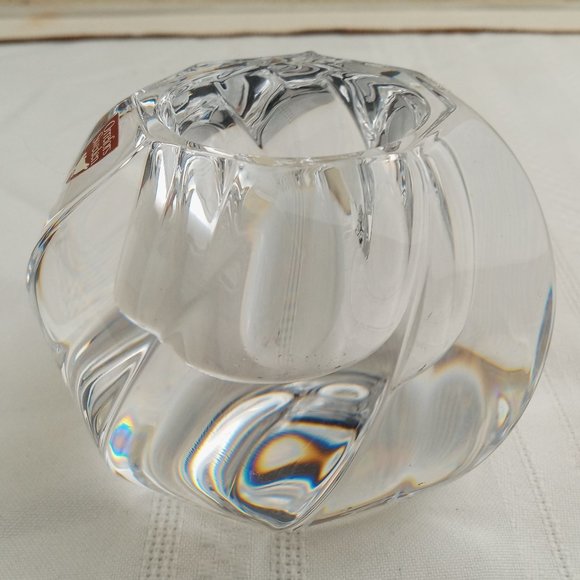 Orrefors Sweden Crystal Candle Holder, Olle Alberius Design 4570/61 HEAVY - Picture 2 of 6